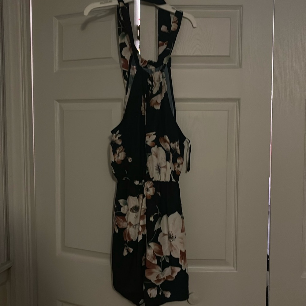 Women’s small SHEIN romper, navy blue floral